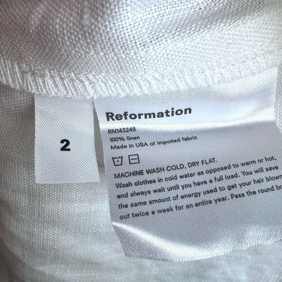 NEW Reformation Clearwater Linen Dress in White - Picture 8 of 8